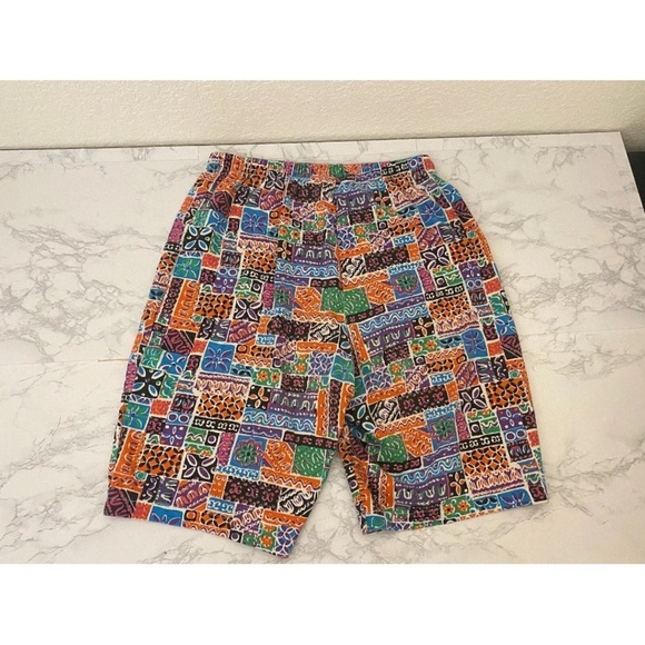Vtg Simply Basic Shorts Womens XS Retro Colorblock Bermuda Pull Up 80s/90s​​​​ - Picture 2 of 5